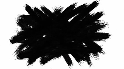 A hand drawn black brush stroke texture with a messy grunge ink scribble effect an abstract artistic design element for modern banners or creative project - Powered by Adobe