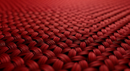 Fototapeta premium Crimson Weave: A Dynamic Close-Up of Intertwined Threads
