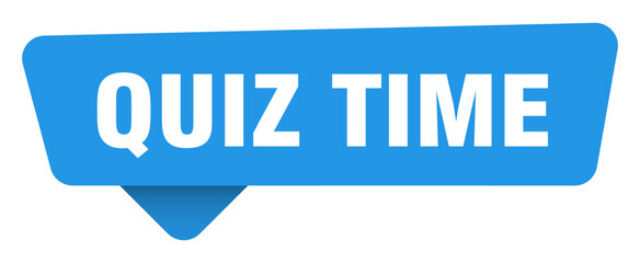 quiz time sticker. quiz time blue sign isolated on transpatent background