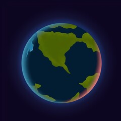 Planet Earth Vector Illustration , Eco Friendly Globe, World Map, Save Earth and Environment Concept,