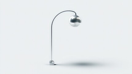 A sleek, modern floor lamp with a curved design, perfect for contemporary interior settings, Ideal for use in home decor, lighting solutions, and design projects,