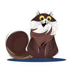 Funny cat icon colored cartoon character sketch.ai