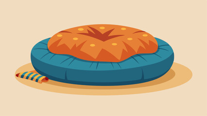 A plush oversized floor cushion serves as a seating alternative to traditional chairs creating a laidback and bohemian vibe.