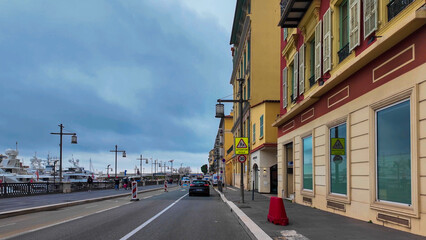 French Riviera. Promenade des Anglais in Nice, Provence-Alpes-Cote d'Azur, France 27 February 2025. 