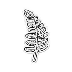 Curved Leaf Branch with Detailed Texture Illustration

