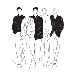 Fashion model in dress vector illustration sketch