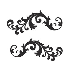 Abstract Floral Ornament with Swirls and Vintage Tribal Elements