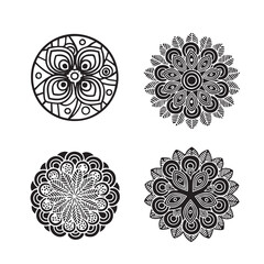 set of vector floral Mandala