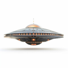 UFO flying saucer white background