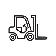 Illustration of a forklift the simple line art style conveys a sense of industry, transportation, and logistics, making it suitable for various design purposes