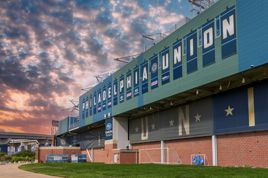 Subaru Park soccer stadium home of the Philadelphia Union of Major League Soccer in Chester Pennsylvania USA