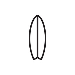 Vector art of surfboard icon a simple and minimalist vector illustration of a surfboard, perfect for representing surfing, beach culture, or summer activities in a clean and modern style
