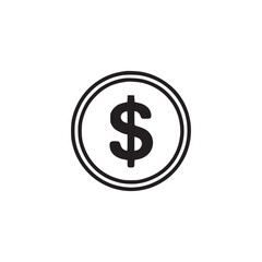 Illustration of a coin with a dollar sign, representing finance, currency, and commerce, suitable for use in financial reports, economic analysis, or investmentrelated designs