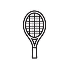 Vector art of tennis racket icon a simple line art illustration of a tennis racket, ideal for representing sports, recreation, fitness, and athletic activities in a clean and modern style