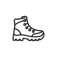 Vector art of line art illustration of a boot, ideal for representing hiking, outdoor activities, or footwear in a simple and versatile style