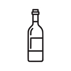 Vector art of minimalist line art of a wine bottle, perfect for representing beverages, celebrations, or the wine industry in a simple and elegant style