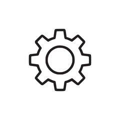 Vector art of minimalist line art illustration of a gear, a simple and clean design for settings, configuration, or mechanical themes suitable for websites, apps, or print materials