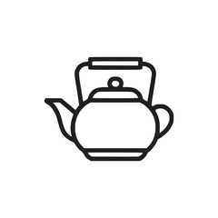 Illustration of a simple teapot icon the teapot is drawn in a minimalist style, with clean lines and a classic shape perfect for use in designs related to tea, beverages, or kitchenware