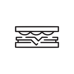 Vector art of sandwich icon a simple black line drawing of a sandwich, perfect for foodrelated designs, restaurant menus, or picnic themes clean, modern, and versatile