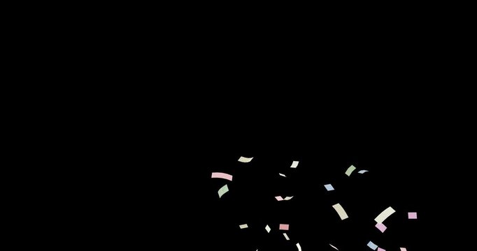 Confete pastel com espa&ccedil;o para texto &agrave; esquerda | anima&ccedil;&atilde;o 3D em loop 4K, background transparente