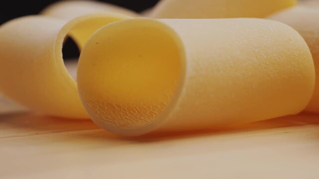 Italian pasta Paccheri, Cannelloni type of pasta in the shape of a very large tube, originating from Campania