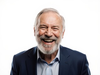 Happy senior man portrait, studio shot.