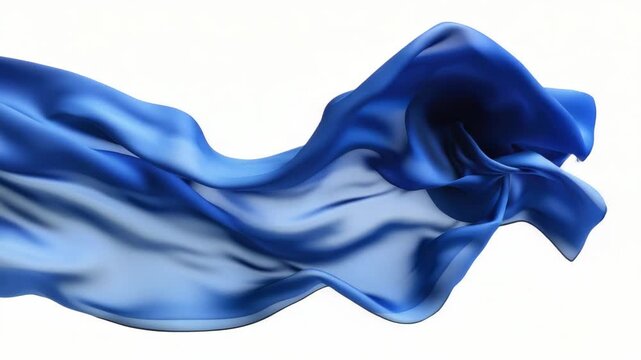 An abstract digital art piece with a flow of blue waves and curvy shapes. The is colorful, creative and has smooth lines.