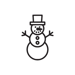Vector art of snowman icon a charming and simple line drawing of a snowman, ideal for winter, holiday, and festive themes its clean design ensures versatility