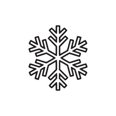 Vector art of minimalist snowflake icon, representing winter, cold weather, and festive season, suitable for holidaythemed designs and seasonal promotions