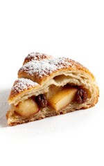 Delicious apple pastry slice with raisins and pecans.