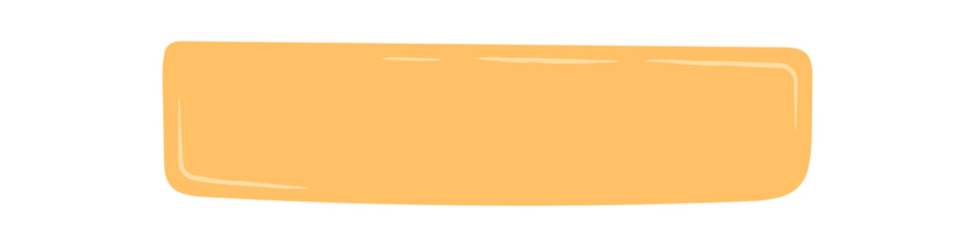 Hand drawn fluid rectangle shape forms a soft orange banner patch. This template serves as a modern icon and background, with space for label or text in distinctive blob style format.