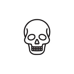 Illustration of a skull, perfect for halloween themes, medical diagrams, or symbolic designs, conveying mortality, danger, or edginess in a minimalist style