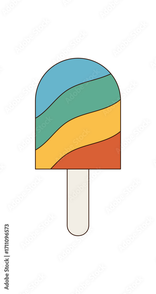 Canvas Prints groovy retro style sticker in flat wavy pop colors. groovy element, funky summer look with colorful 