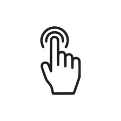 Obraz premium Illustration of a hand touching simple and clean line art of a hand, perfect for user interface designs, website elements, or as a graphic in various projects