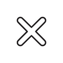 Vector art of cross icon symbol of cancellation, removal, or error simple and clean design for user interface, web design, and graphic representation