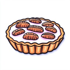 Delicious dessert tart with creamy filling and topped with nuts