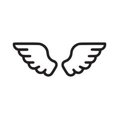 Vector art of wings icon symbol of freedom, flight, and spirituality represents aspiration, inspiration, and the ability to overcome challenges simple, elegant design for various creative projects