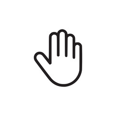 Vector art of hand icon this minimalist vector illustration depicts a hand with fingers extended, commonly used as a stop, pause, or highfive gesture in modern designs and interfaces