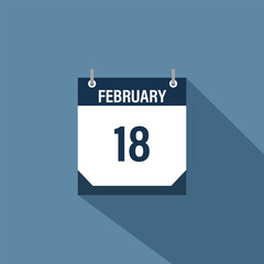 18 February calendar vector illustrations