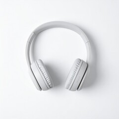 Wireless Headphones with Modern Minimalist Design on White Background for Premium Audio Object and Music Concept