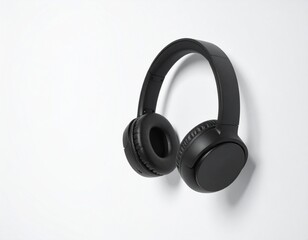 Wireless Headphones with Modern Minimalist Design on White Background for Premium Audio Object and Music Concept