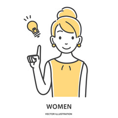 アイデアが閃く若い女性