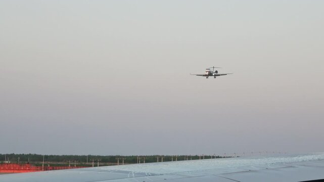 A passenger's view: A plane is descending to land at Sendai Airport, 2025.09.16.