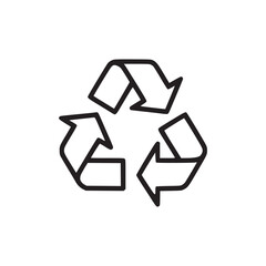 Obraz premium Vector art of recycle icon this minimalist vector illustration features the universal recycling symbol, rendered in a clean, simple line style, perfect for ecofriendly designs