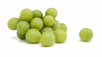 Green grape bunch isolated on white background