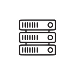 Illustration of a server symbolizes data storage, network infrastructure, and the backbone of modern technology represents information management, connectivity, and the digital age in a simple, clean 