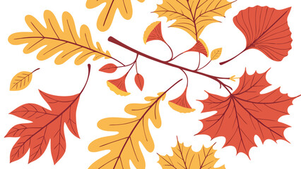 Autumn Leaves Pattern &ndash; Seamless Fall Foliage PNG / Vector, Watercolor Style, Transparent Background