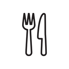 Illustration of a fork and knife this simple line art icon represents dining, eating, and cutlery, perfect for restaurant menus, culinary blogs, or foodrelated designs