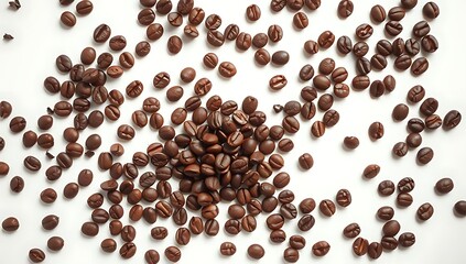 Obraz premium black coffee on a pastel minimal white background in 8k.