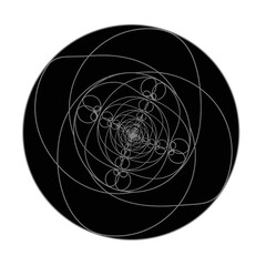 Explore complex circle fractal art design with intricate patterns and geometric shapes in black and white style